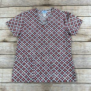 SB Scrubs Top Women Size Small Light Medical Uniform Top /w Multiple Pockets